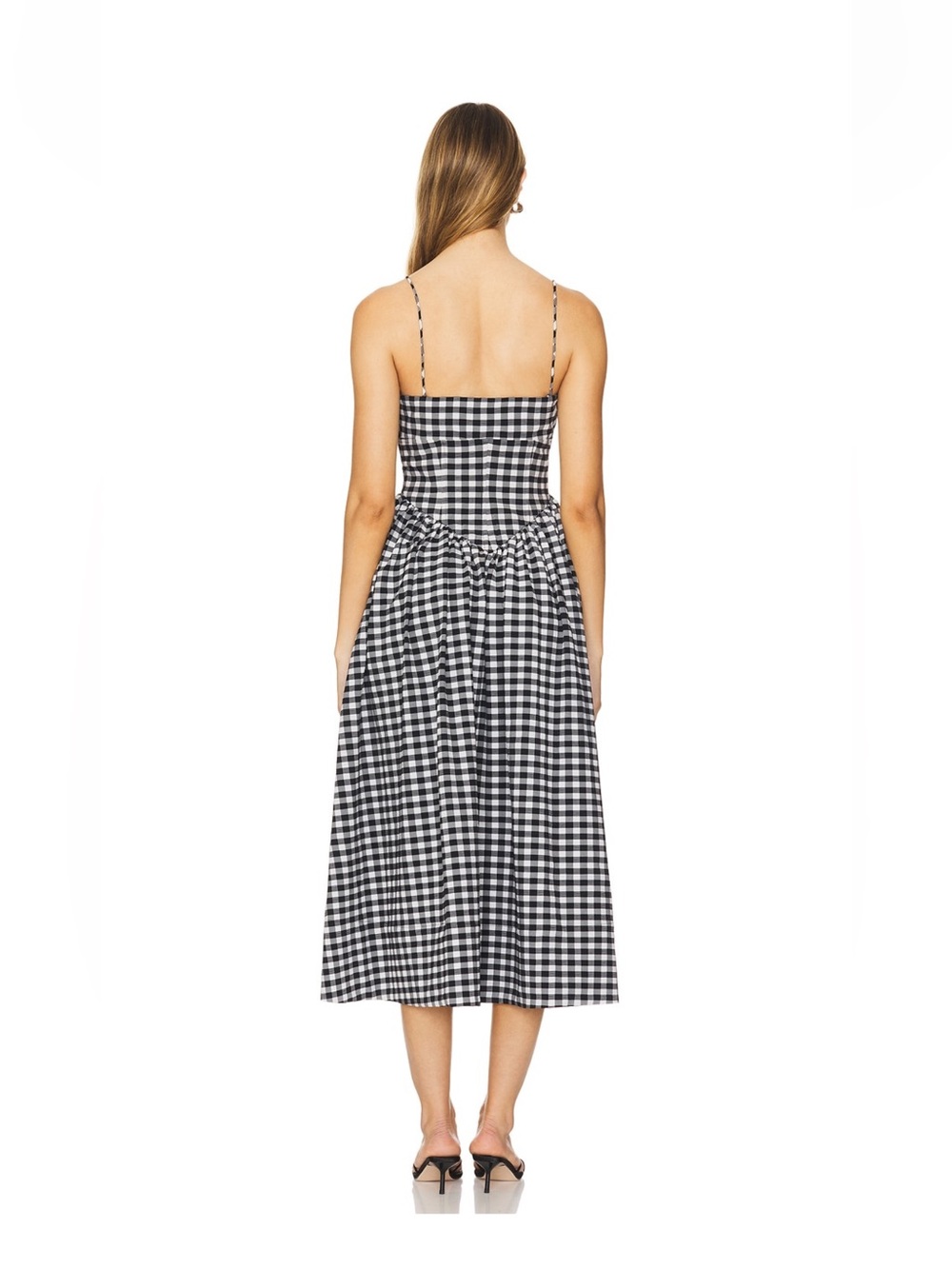Ronny Kobo Barrett dress in Black & White Gingham Midi Dress Small - Picture 3 of 7